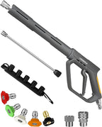 LidoDola 5000 PSI Pressure Washer Gun with Swivel - High Power Washer Gun with 3/8" Male Plug, 5 Nozzle Tips,Features 3 Selectable Lengths,Ergonomic Grip for Car/Driveway/Industrial Cleaning