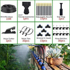 360°Curved Garden Automatic Irrigation System, 360 Degree Bendable Adjustable Garden Watering System, Drip Irrigation System for Garden/Yard/Lawn/Greenhouse(49.2ft Hose+15 Nozzles)
