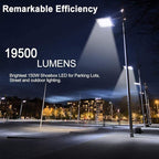 ledmo LED Parking Lot Lighting 150W LED Shoebox Light Adjustable Street Light with Dusk to Dawn Photocell Slip Fitter 5000K Waterproof IP65 Commercial Outdoor Lighting for Yard Barn Garage Shop Patio