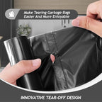Medium Black Trash Bags 8 Gallon 330 Counts Strong Garbage Bags by Teivio,Waste Basket Trash Bags,Bathroom Trash Can Bin Liners, Plastic Bags for home office kitchen