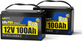 Wattcycle 2Pack 12V 100Ah LiFePO4 Lithium Battery, BCI Group 31,Deep Cycle Up to 15000 Cycles, 110A BMS, Low Temperature Protection, 10 Years Lifespan, Perfect for RV/Home Energy Storage