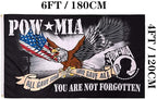 Jayus Eagle Pow Mia Flag Double Sided 4x6 Outdoor-Vivid Colors polyester 220D 3Ply Pow Flags Banner- You Are Not Forgotten Prisoner of War Mia Flag with 2 Grommets