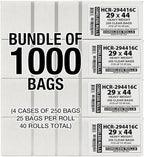 Aluf Plastics High Density Trash Bags, 26 Gallon, 1000 Count, 16 Micron (eq), 29" x 44", Clear, for Bathroom, Office, Industrial, Commercial, Janitorial, Municipal, Recycling