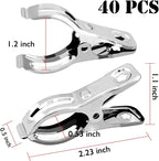 BESTEEL Upgraded 40 PCS Garden Clips, Greenhouse Clamps 100% Stainless Steel Heavy Duty Greenhuose Clips for Netting - Strong Grip to Hold Down Shade Cloth or Plant Cover on Garden Greenhouse Hoops
