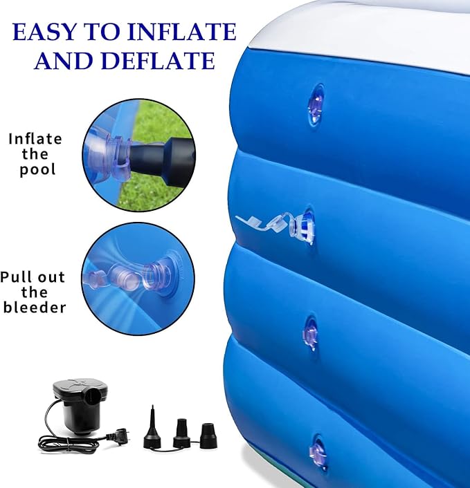 Inflatable Swimming Pool, 79 x 58 x 29 inch Full-Sized Large Inflatable Pools, Blow Up Durable Thickened Pools for Outdoor, Garden, Backyard.
