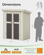 5X3 FT Metal Garden Sheds & Outdoor Storage with Sloping Roof,Lockable Door for Backyard,Patio