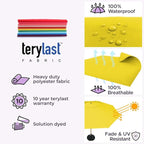 Midtown Umbrellas The Swilt 9 Feet Patio Umbrella in Terylast Sunflower (Yellow) Polyester Fabric - Fiberglass Ribs, Auto-Tilt Aluminum Frame For Backyard, Deck, Garden, Pool - White Pole