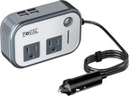 200W Car Power Inverter, FOVAL 12V DC to 110V AC Car Inverte with 4 USB Ports Car Outlet Adapter, Power Inverter for Vehicles, Car Plug Adapter Outlet for Laptop Computer Charger (Gray)