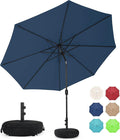 Sundale Outdoor 11 ft Patio Umbrella with Sand Bag Umbrella Base Included, Outdoor Umbrella with Tilt and Crank, Navy