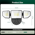 65W LED Flood Light Outdoor, 6500 Lumen Super Bright Security Lights, 3 Adjustable Heads, IP65 Waterproof, 6500K Daylight Wall Mount Outdoor Flood Light for Yard, Garage