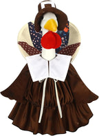 Suzile Thanksgiving Goose Outfit Dresses Clothes for 23" High Cement or Plastic Porch Goose Costume for Yard Lawn Outdoor Garden Patio Statue Xmas Santa Holiday Decor