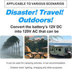 3000 Watt Pure Sine Wave Power Inverter with LCD 12V DC to 110V/120V AC Peak Power 6000W Car Power Inverter with 4 AC Outlets & 1 USB Port & Remote Control for Truck RV Car Solar System