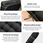ERWUDEling Zero Gravity Lounge Chair Cushion Replacement 67 Inch, Thick & Soft Patio Furniture Cushion for Outdoor/Indoor Use, Waterproof Non-Slip with 8 Ties, Black (19 x 67 x 4 Inches)