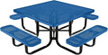 COATEDOUTDOORFURNITURE Heavy-Duty Portable Outdoor Kids Table with Umbrella Hole, Punched Steel Kids Picnic Table, Commercial-Grade, Made in America (46 in, Square, Childrens, Textured Light Blue)