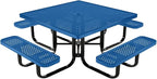 COATEDOUTDOORFURNITURE Heavy-Duty Portable Outdoor Kids Table with Umbrella Hole, Punched Steel Kids Picnic Table, Commercial-Grade, Made in America (46 in, Square, Childrens, Textured Light Blue)