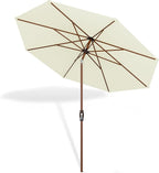 Midtown Umbrellas Sunbrella Umbrella Outdoor Patio Umbrella 2-9 Feet in Canvas Natural Acrylic Fabric, Auto-Tilt Aluminum Frame For Backyard Umbrella, Deck Umbrella & Porch Umbrella - Wooden Pole