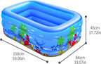 Baiao Inflatable Swimming Pool for Adults, Blow Up Pool for Backyard, Garden, Indoor, or Summer Play Water Happy Family Time