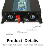 WZRELB Strong Driving Capacity 2500W 24VDC to 120VAC Pure Sine Wave Inverter Power Converter (RBP250024B1), Black