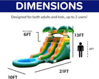 HeroKiddo Summer Breeze Commercial Grade Lightweight Premium Water Slide with Detachable Pool for Kids 5-12 and Adults (with Blower), Wet Dry, Rental Quality Blow Up Inflatable, Outdoor Indoor