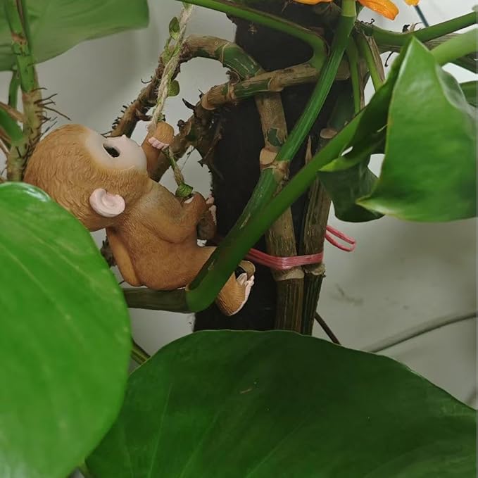 Climbing Animal Tree Hugger Statue - UV Resistant Resin Hanging Garden Sculpture, Waterproof Outdoor Decor for Yard, Patio, Porch (Monkey)