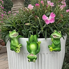 3 Pieces of Outdoor Courtyard Climbing Frog Statue Decoration, Outdoor Fairy Garden Resin Crafts, Flower Pot Landscape Frog, Miniature Landscape Pendant Accessories