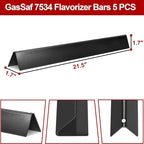 GasSaf 21.5 Flavorizer Bars 7534 for Weber Spirit 200, E/S200 E/S-210, Spirit 500, Genesis Silver A with Side 2-Burner Grills, 5-Pack Black Porcelain Steel Flavor Bars for Weber 7535 65902 Grill Parts