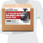8-10 Gallon Trash Bags, 1000 Count Bulk Value Pack, Black Garbage bags, Multi-purpose Trash Can Bin Liners for Bathroom, Office, Industrial, Commercial, Janitorial, Municipal, Recycling