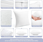 12 x 20 Outdoor Throw Pillow Inserts Set of 2 Waterproof Rectangle Lumbar Premium Decorative Couch Pillow Inserts Stuffers Form Small White Sofa Cushions Indoor