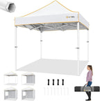 Hoteel 6.6 x 6.6 Pop up Canopy,Easy Up Heavy Duty Canopy with 4 Sidewalls,Upgrade Hexagonal Tube UPF50+ 1500mm Waterproof,Outdoor Canopy Tent with Carry Bag for Commercial Events,Beach,Camping,White
