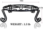 2 Pack Black Plant Stand for Flower Pot Heavy Duty Potted Holder Indoor Outdoor Metal Rustproof Iron Garden Container Round Supports Rack for Planter Bronze, Pumpkin Stand Outdoor…