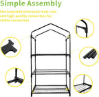 GreenGiggle 3 Tier Mini Indoor Outdoor Greenhouse,27"x19"x49" GreenHouses with Clear PVC Cover and Roll-Up Zipper Door,Plastic Green House for Indoors Grow Tent&Garden greenhouses for Outdoors