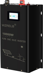 WZRELB 10000W 24V DC Split Phase Pure Sine Wave Inverter 120VAC 240VAC Output Power Converter Off Grid with High Efficiency up to 91.6%