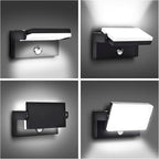 Motion Sensor Outdoor Wall Pack Lights,40W Acrylic LED Porch Lights 360 °Rotation,Waterproof 5000K/4000K/6000K Exterior Flood Wall Sconce Light for Garage