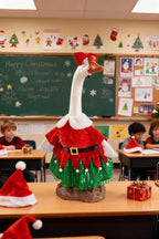 Christmas Porch Goose Outfit - 23" Goose Costume Festive Outfit for Cement Plastic Porch Goose Statue – Funny Outdoor Christmas Decor,Lawn Yard Decor,Patio & Garden Party
