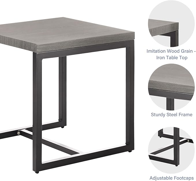 Rilyson Wicker Outdoor Patio Furniture Set - 6 Piece Patio Conversation Set with 2 Armrest Chairs,2 Rattan Ottoman,1 Couch and 1 Metal Side Table for Outside Porch Deck Backyard(Mixed Grey/Grey)