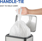 Small Trash Bags with Handles 3 Gallon 200 Count White - Ocean Plastic Upcycling - Plastic Garbage Bags, Can Bin & Waste Basket Liner for Kitchen, Bathroom, Office and Pets