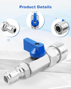 Heavy Duty High Pressure Washer Ball Valve Kit 3/8 NPT Quick Connector 4500 PSI for Power Washer Hose Control Water Flow Switch with Raw Material Belt