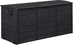 75 Gallon Resin Deck Box, Waterproof Outdoor Storage Box with Wheels, Lockable Lid and Handles, Large Deck Storage for Outdoor Gear, Patio Furniture Cushion, Gardening Tools, Jet Black