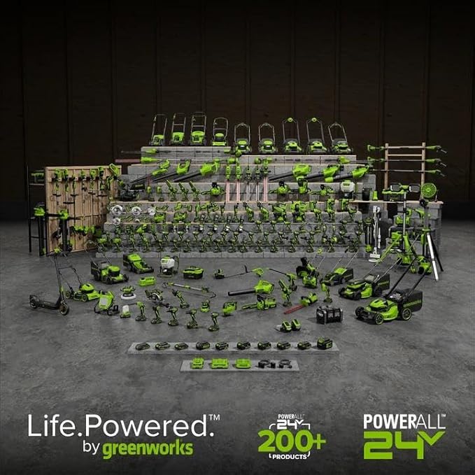 Greenworks 48V (24V x 2) 17" Brushless Cordless Push Lawn Mower, Includes (2) 4.0Ah Batteries and Dual Port Rapid Charger((200+ Compatible Tools, 45Min Runtime)