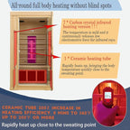 Ceramic Infrared Sauna, 1 Person Infrared Sauna, Hemlock Wood Home Sauna Spa, Far Infrared Sauna Indoor, Low EMF Infrared Saunas for Home with Smart Display, Bluetooth Speaker,1,240 watt