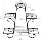 6 Tier Plant Stand Metal Flower Shelves Plant Display Stand Indoor Outdoor Patio Plant Rack Flower Pot Holder