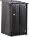 3x3 FT Outdoor Storage Shed, Metal Steel Garden Shed with Single Lockable Door, Small Shed Outdoor Steel Utility Tool Shed, Storage House Waterproof for Backyard Patio, Garden, Lawn(Dark Gray)
