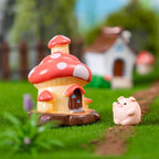 4 PCS Mini House Figurines, Miniature Village Hut Figurine, Fairy Garden Cottage Micro Landscape Ornaments Accessories for Bonsai, Succulent Planting, Flower Pots (4pcs)