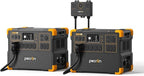 PECRON Two E3600LFP Portable Power Station with 240V Double Voltage Hub, 3072Wh Power Station, 3600W LiFePO4 Battery Backup Expanded to 15.36KWh, Solar Generator for Home Use, RV, Camping