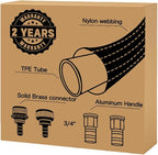 30ft Lightweight Flexible Garden Hose,Non-Slip Handles,Non-kink Hose,Solid Brass Fitting for Boats, RV Water Hose,Marine Washdown,Lawn,Garden,Leakproof TPE Hose(GreenBlack, 30 FT)