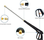 Durable Pressure Washer Gun Kit, Power Washer Gun with Replacement Extension Wand, M22 Fitting, 5 Spray Nozzle Tips, 37 Inch, 3000 PSI