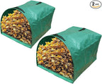 Gardenpal 2-pack Yard Waste Bags for Collecting Leaves, PE Gardening Bags, Lawn and Leaf Bags, Large Yard Dustpan-Type Garden Bag, Reuseable Garden Waste Container, 53 Gallon Per Bag