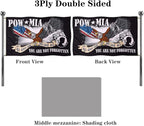 Jayus Eagle Pow Mia Flag Double Sided 3x5 Outdoor-Vivid Colors polyester 220D 3Ply Pow Flags Banner- You Are Not Forgotten Prisoner of War Mia Flag with 2 Grommets