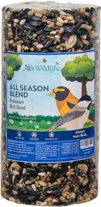 JCs Wildlife All Season Blend Premium Bird Seed Small Cylinder with Hole, 1.75 lb (6 Cylinder)