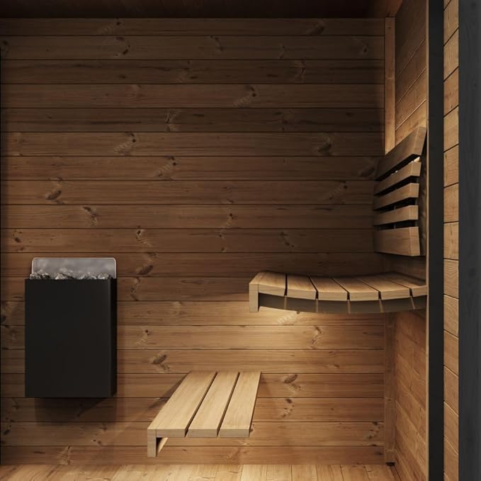 GL6 Outdoor Sauna Kit, Garden Luxury-Series Outdoor DIY Sauna Kit, Thermo-Spruce, up to 6 Persons Bundles (Sauna Heater and Sauna Stones Included) (HIVE MINI 11 WiFi - Wood)